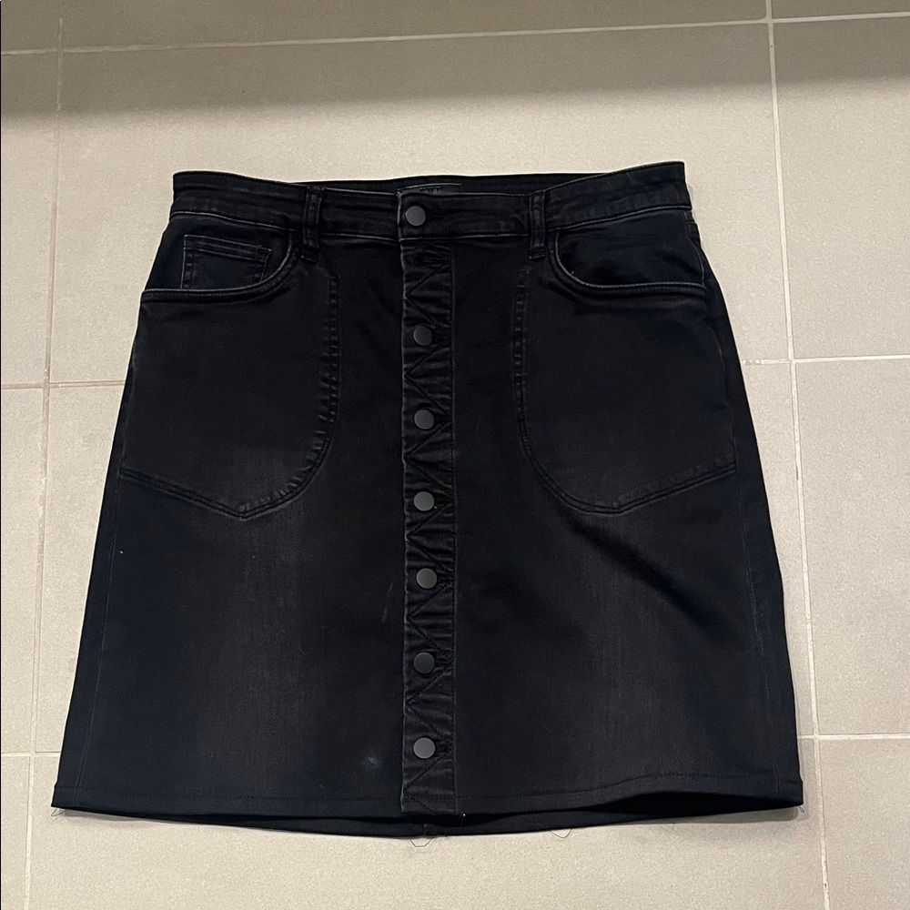 Kut from the Kloth Black Denim Mini Skirt- stretchy denim